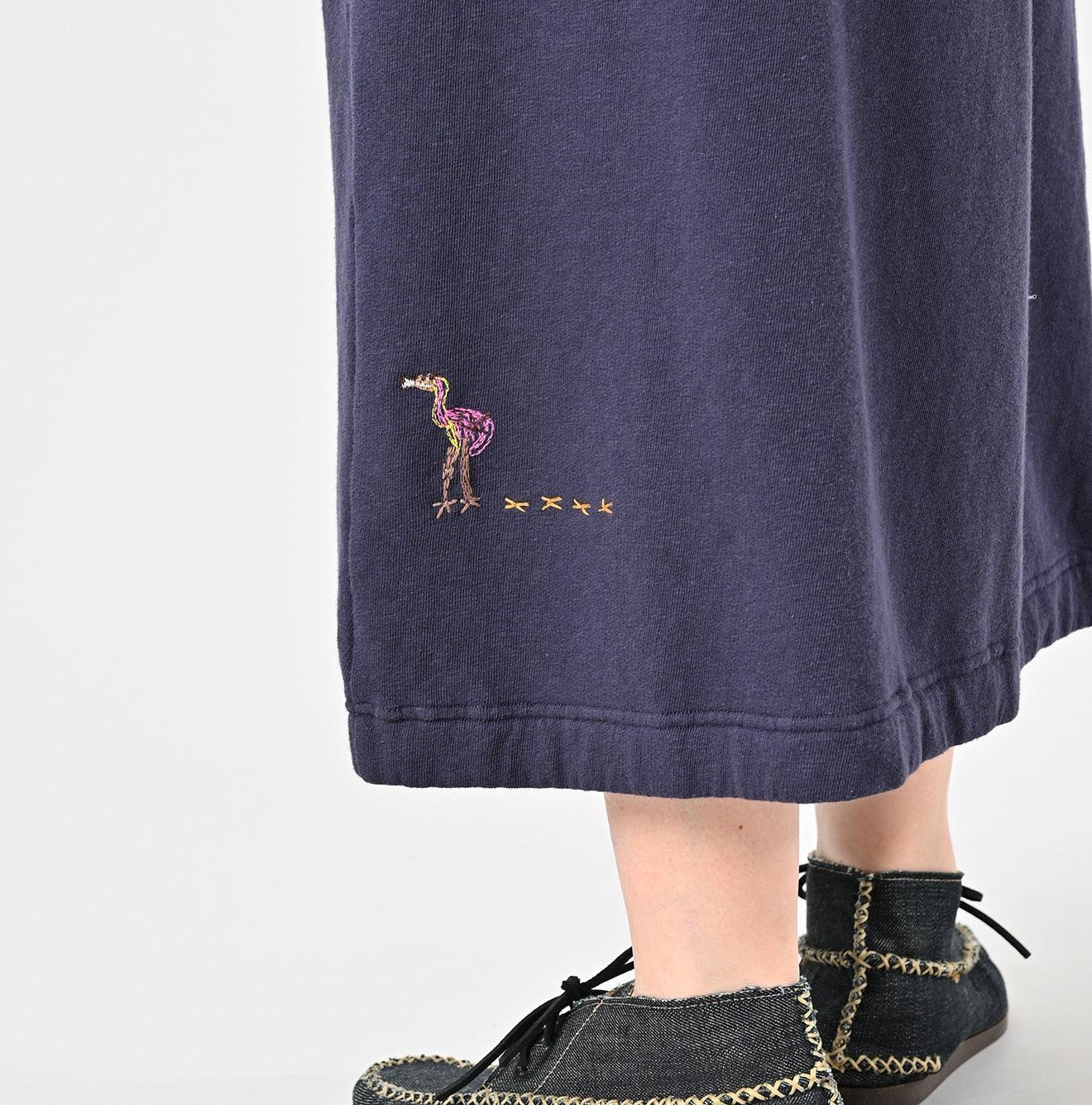 Cotton Gauze Fleece Flamingway Skirt - 45R by 45rpm studio