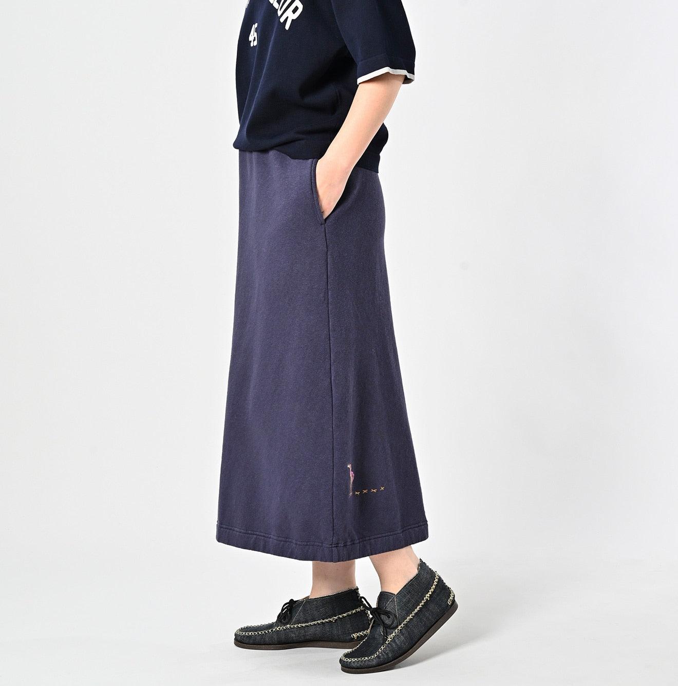 Cotton Gauze Fleece Flamingway Skirt - 45R by 45rpm studio