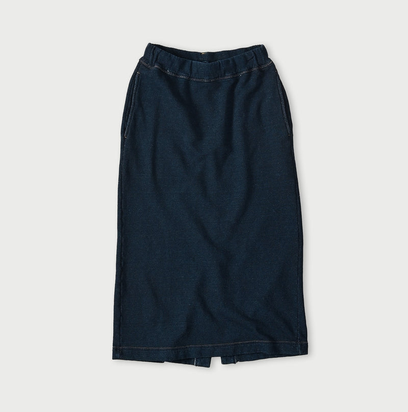 45R Indigo Cotton Fleece Skirt - Image 1