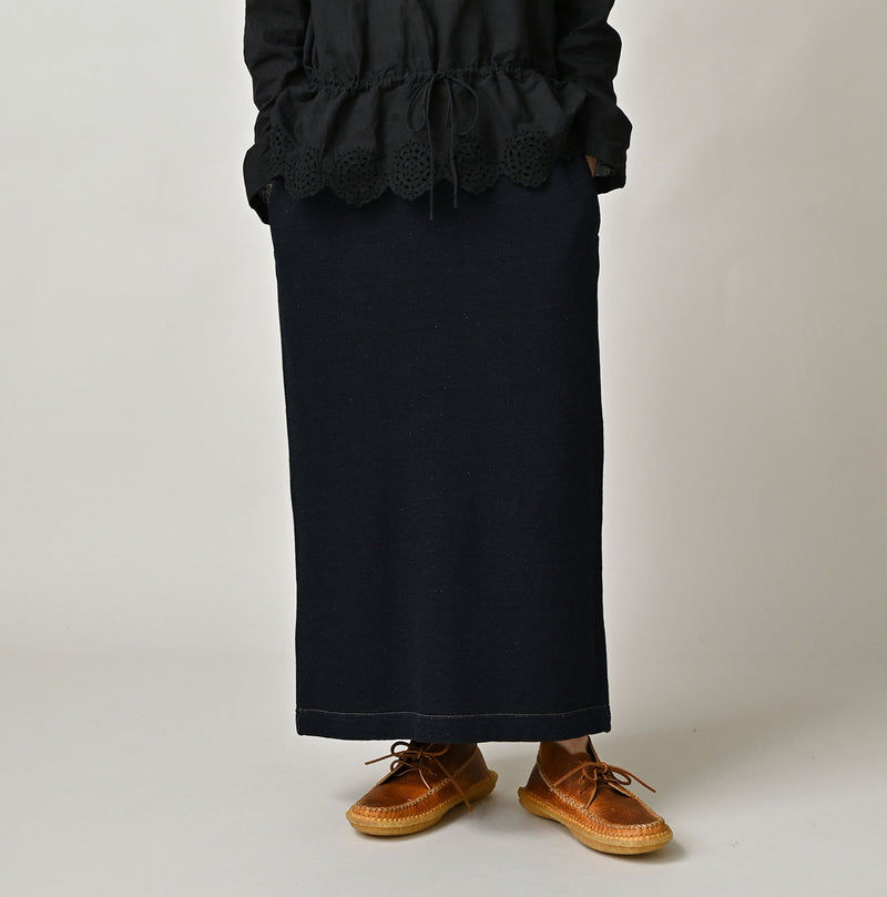 45R Indigo Cotton Fleece Skirt - Image 5