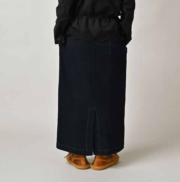 45R Indigo Cotton Fleece Skirt