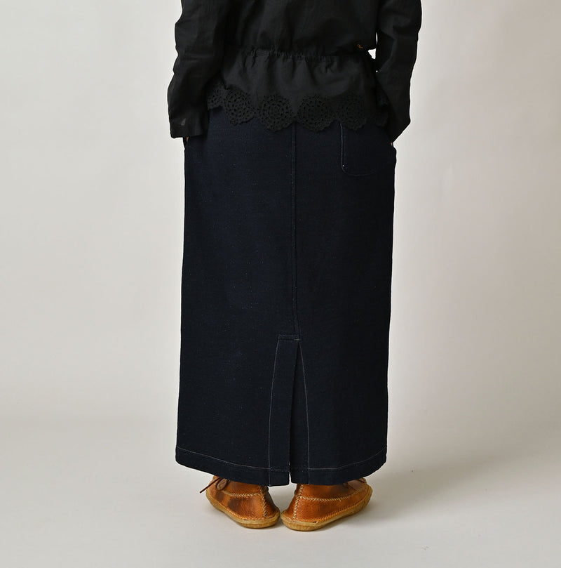 45R Indigo Cotton Fleece Skirt - Image 7