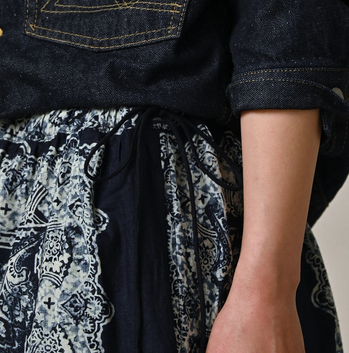 Indigo Bandana Paisley Tiered Frill Petti Skirt