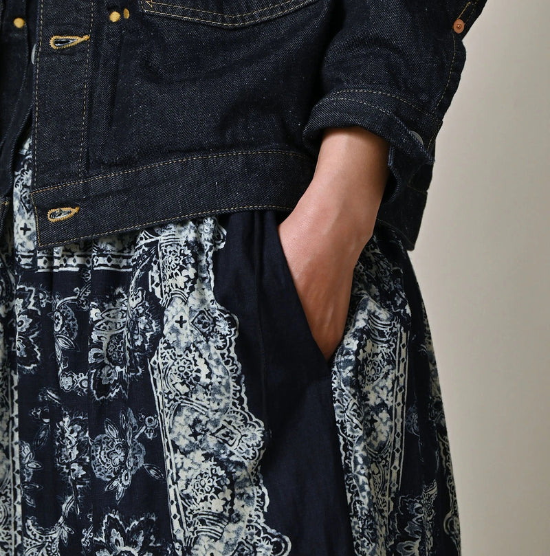 Indigo Bandana Paisley Tiered Frill Petti Skirt - Image 8