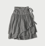 45R Gauze Gingham Wrap Frill Skirt