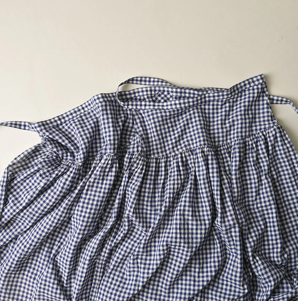 45R Gauze Gingham Wrap Frill Skirt