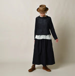 45R Indigo Batiste Easy Apron Skirt