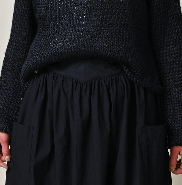 45R Indigo Batiste Easy Apron Skirt