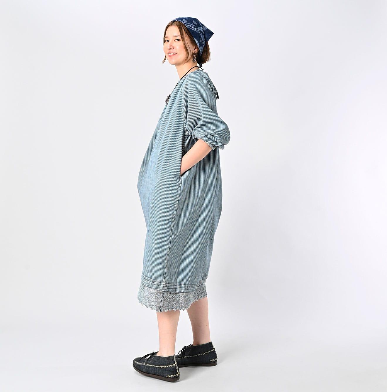 45 Petit Denim Lace Tuck Dress - 45R by 45rpm studio