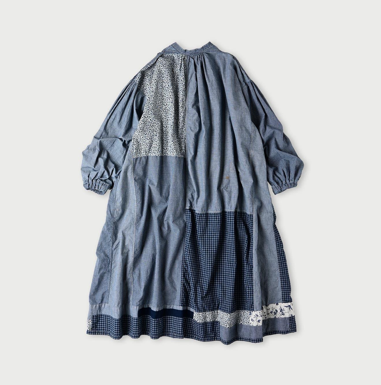 Indigo Patchwork Smocking Dress - 45R by 45rpm studio