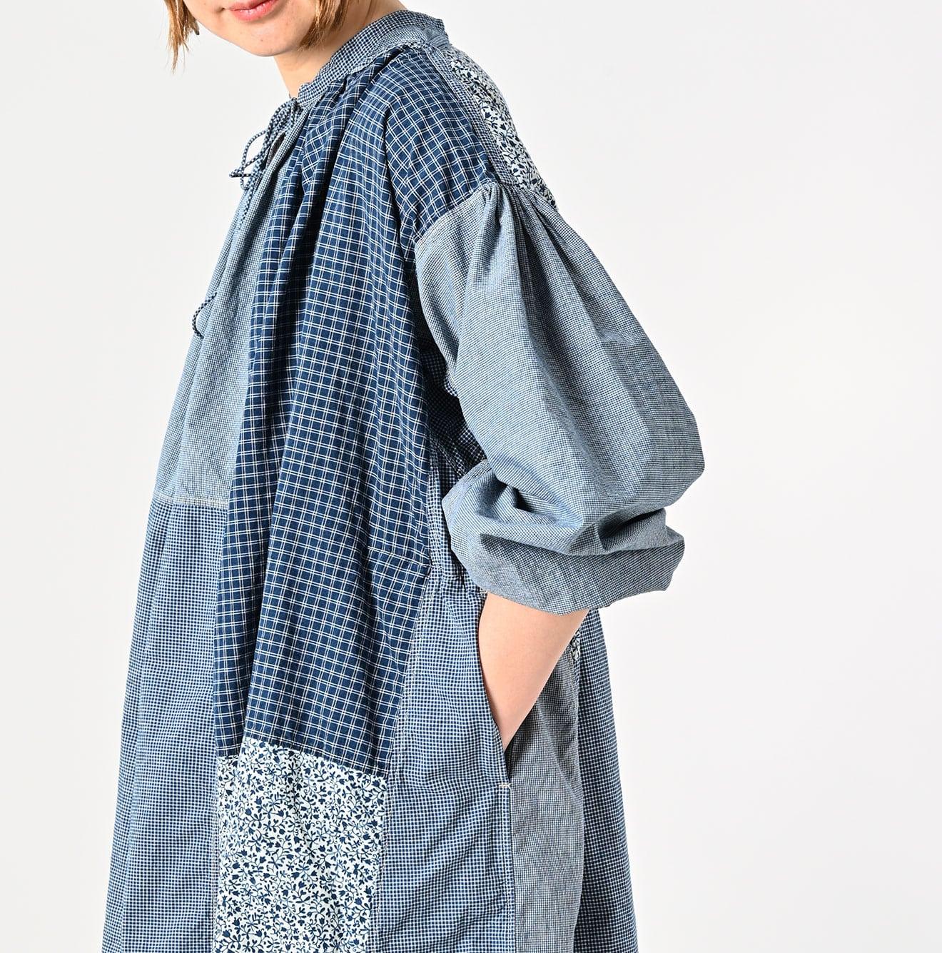 Indigo Patchwork Smocking Dress - 45R by 45rpm studio