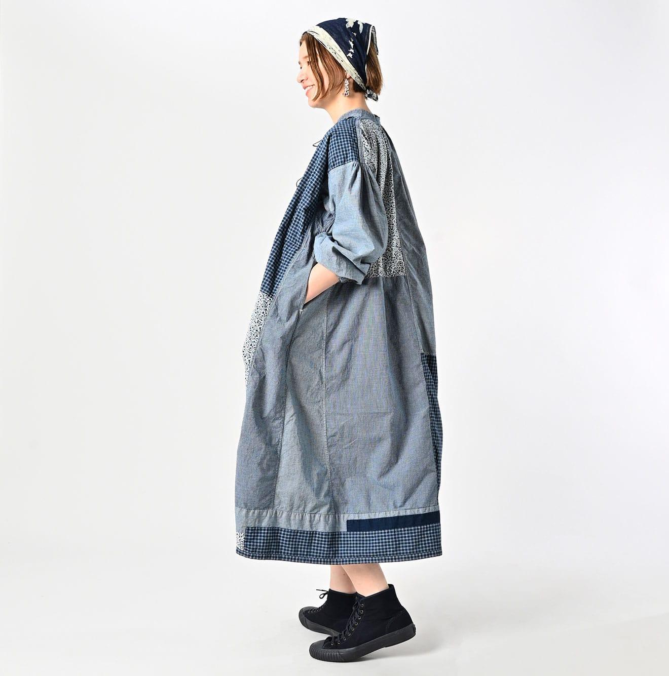 Indigo Patchwork Smocking Dress - 45R by 45rpm studio