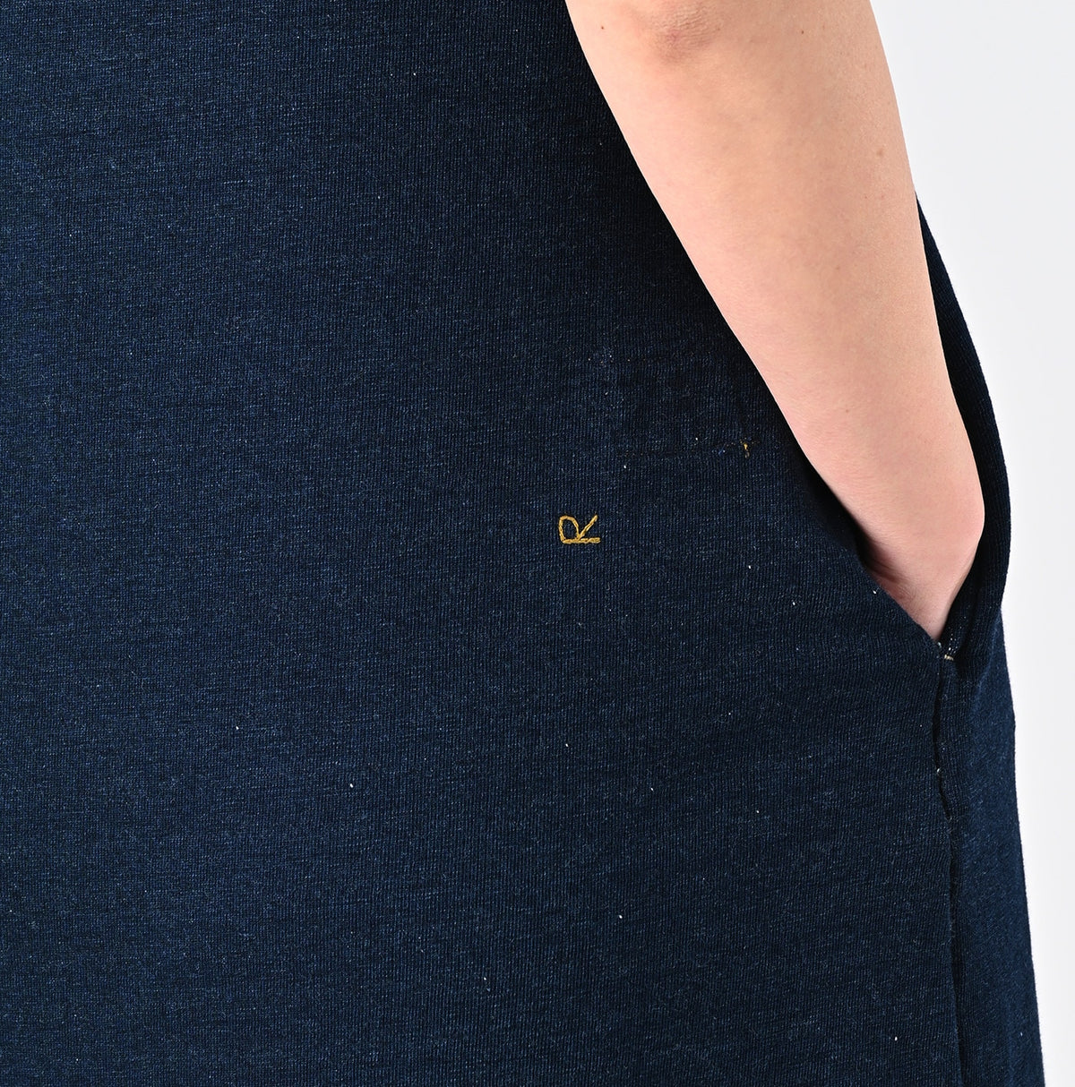 45R Indigo Cotton Gauze Fleece College Dress