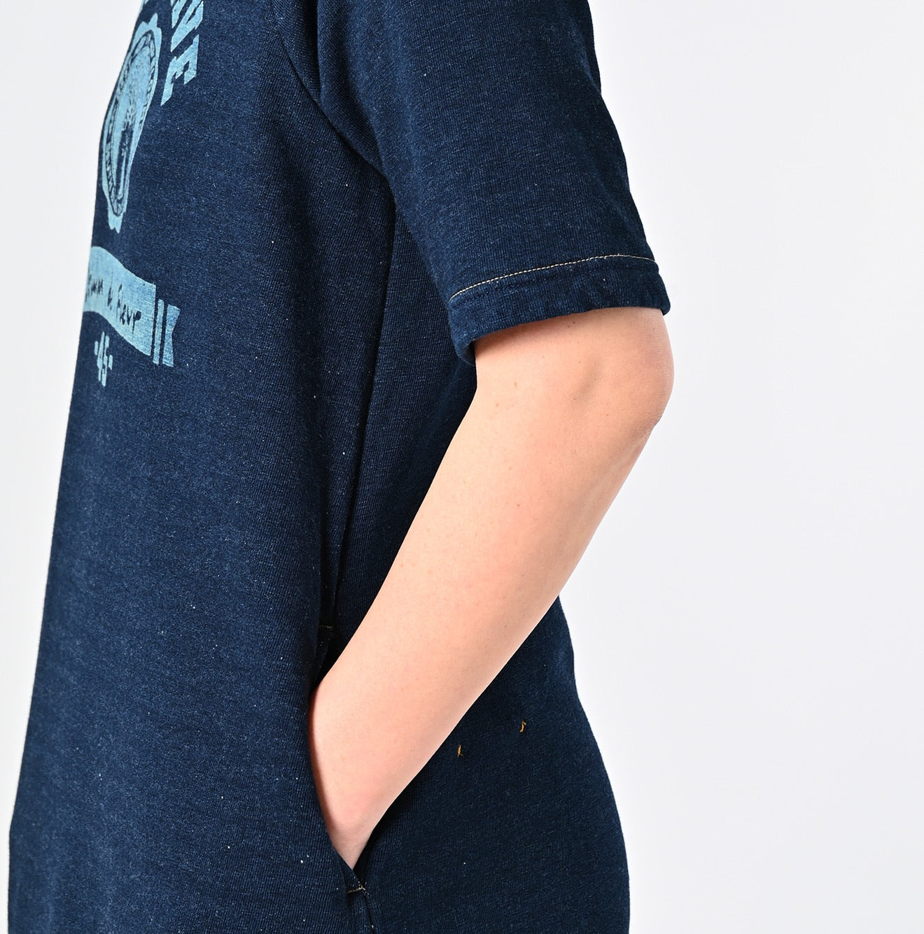 45R Indigo Cotton Gauze Fleece College Dress