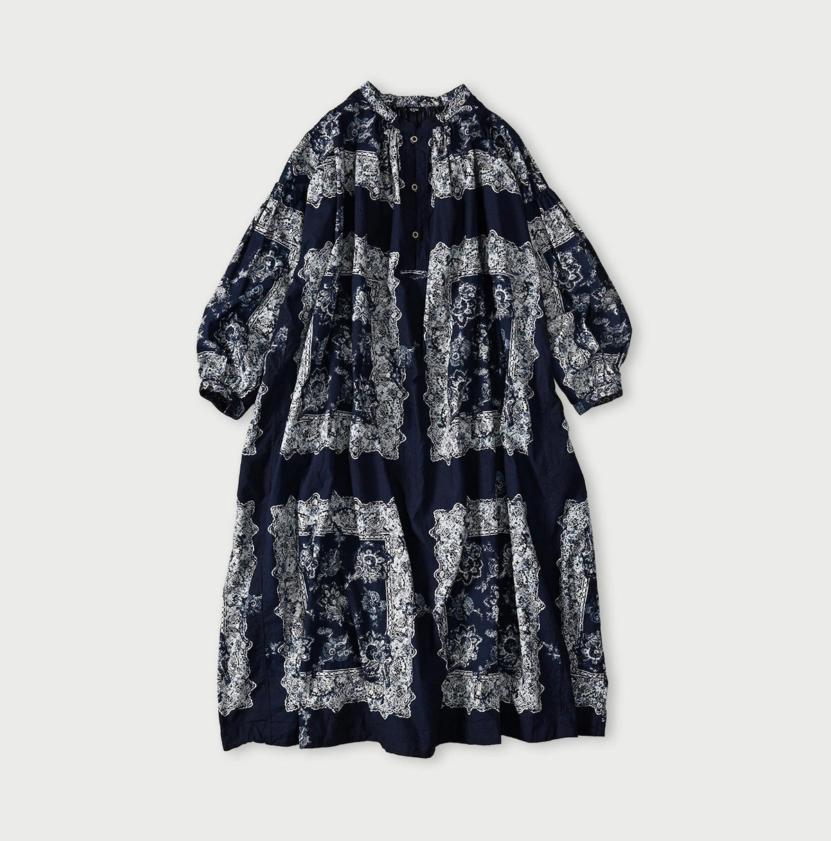 Indigo Khadi Bandana Paisley Smock Dress