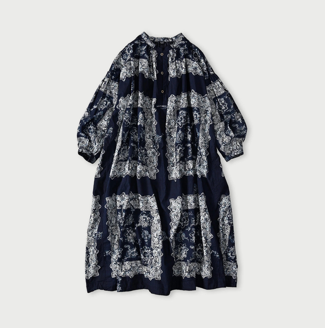 Indigo Khadi Bandana Paisley Smock Dress - Image 1