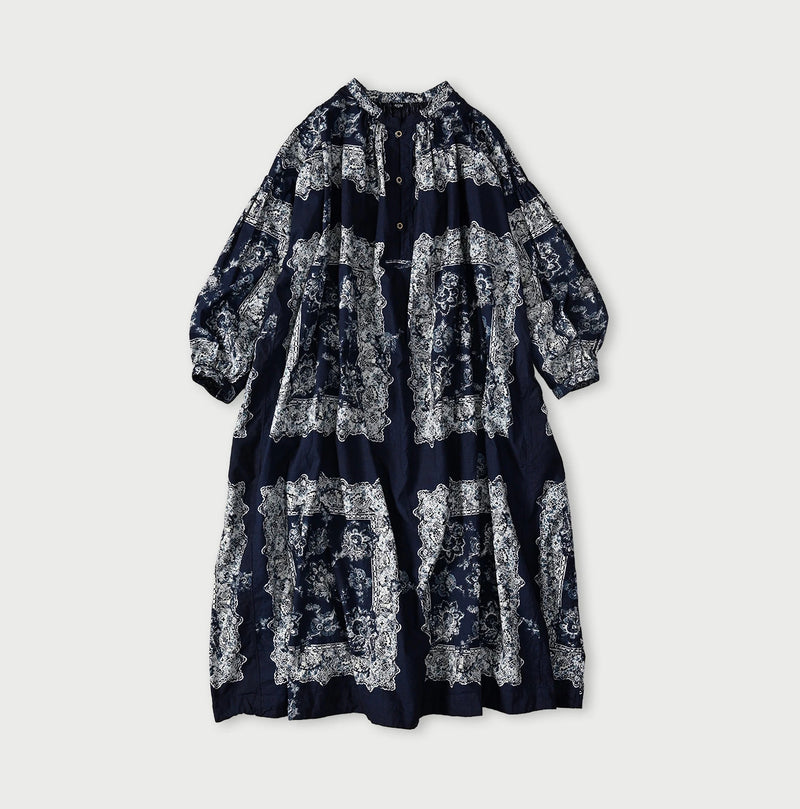 Indigo Khadi Bandana Paisley Smock Dress - Image 1