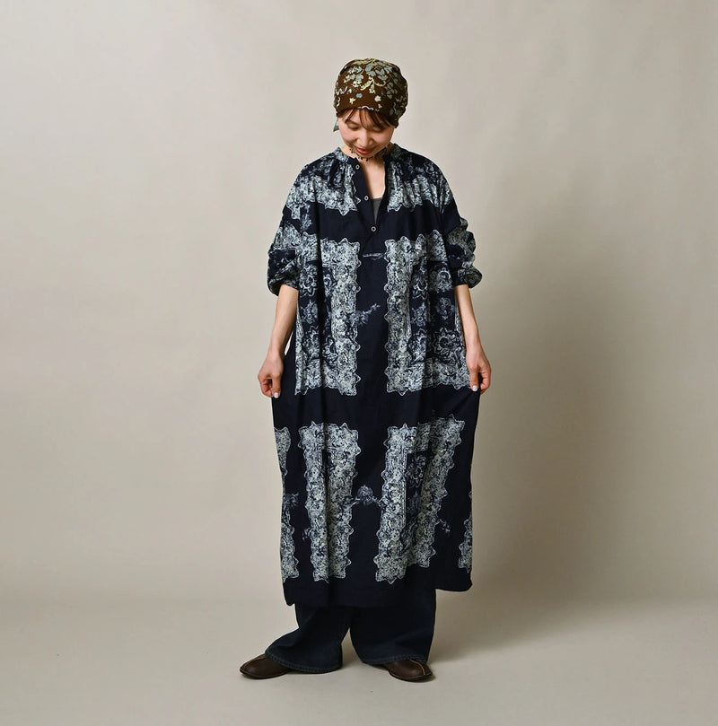 Indigo Khadi Bandana Paisley Smock Dress - Image 2