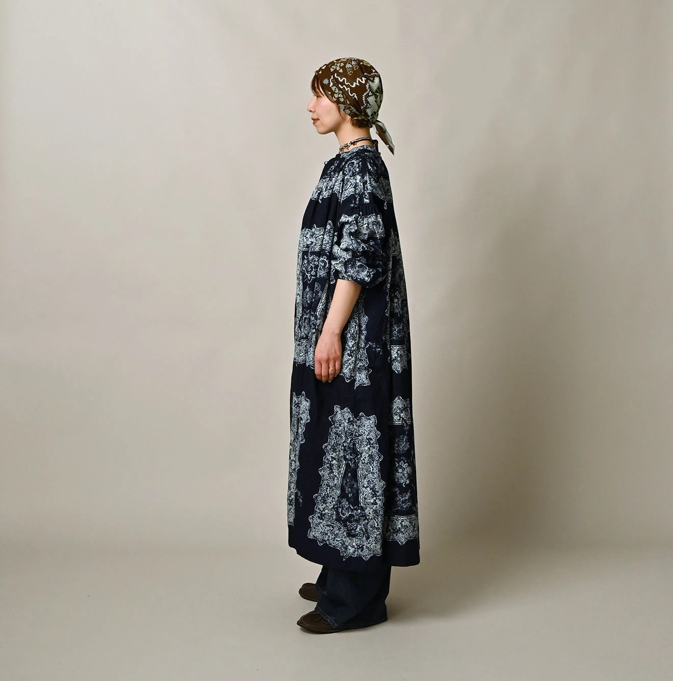 Indigo Khadi Bandana Paisley Smock Dress - Image 3