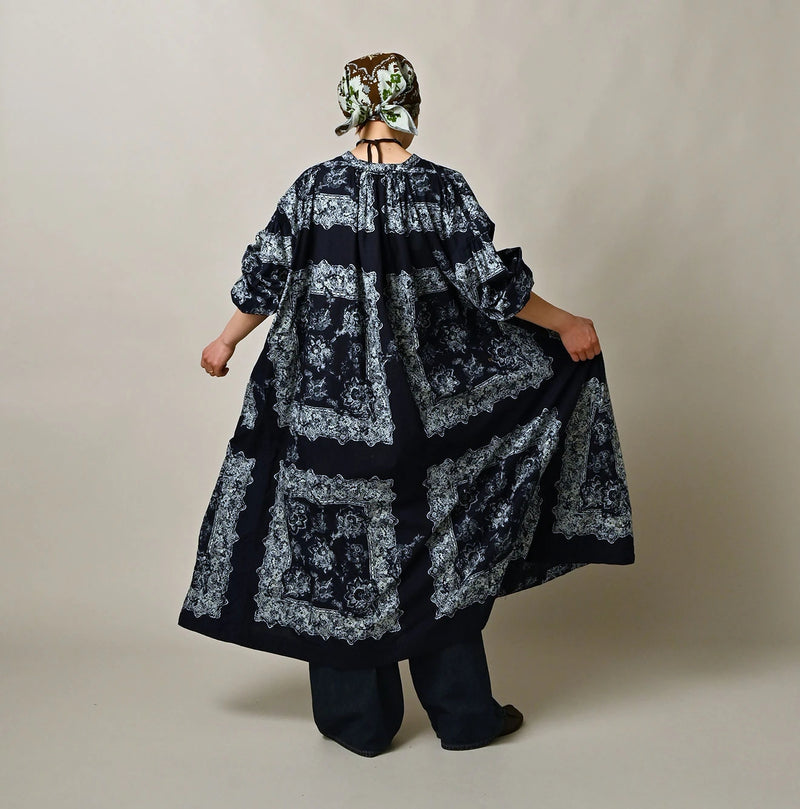 Indigo Khadi Bandana Paisley Smock Dress - Image 4