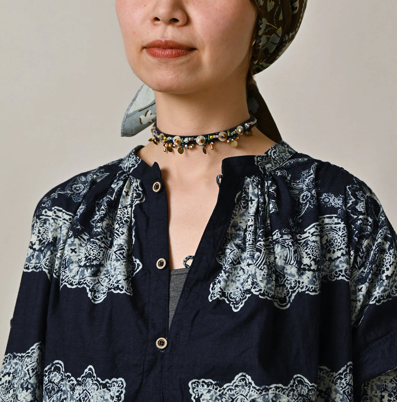 Indigo Khadi Bandana Paisley Smock Dress - Image 6
