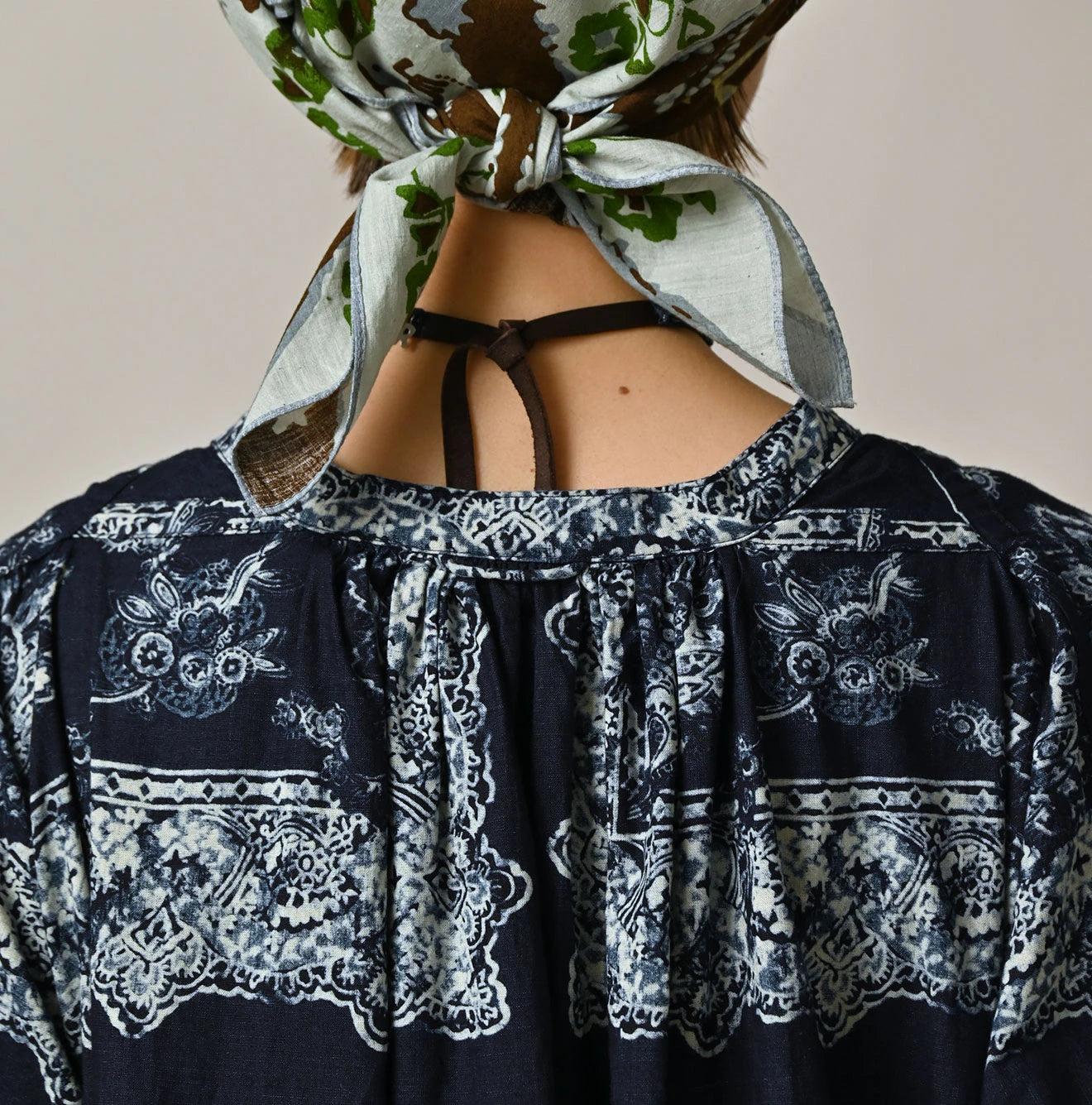 Indigo Khadi Bandana Paisley Smock Dress - Image 9