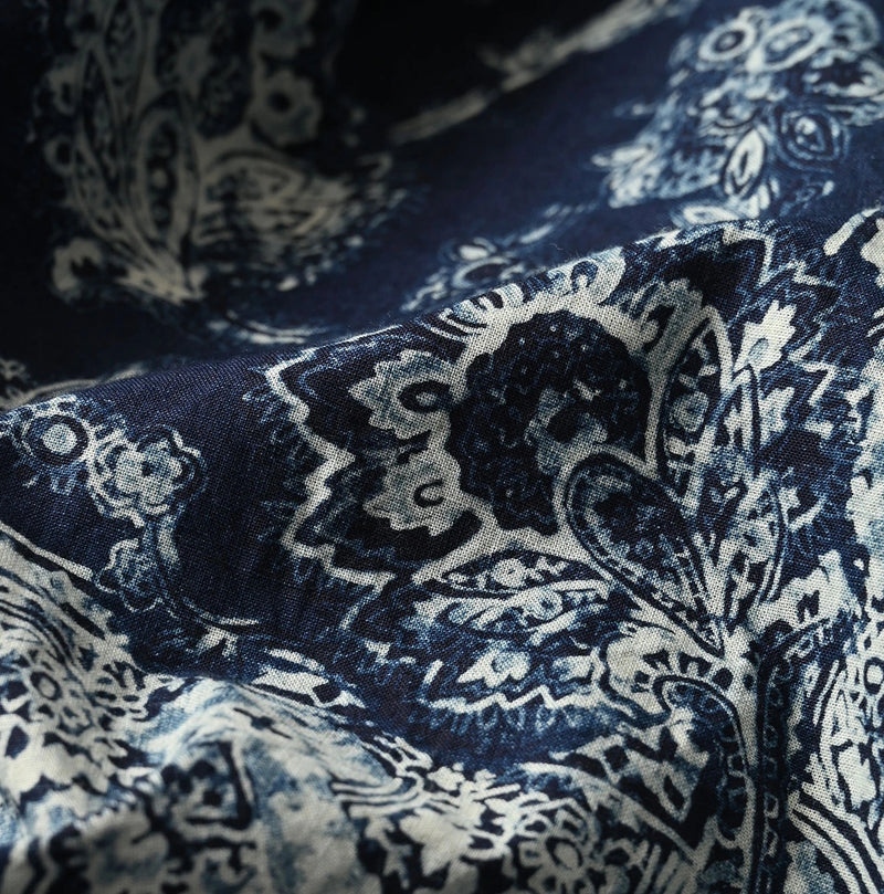 Indigo Khadi Bandana Paisley Smock Dress - Image 16