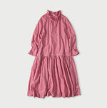 45R Gauze Gingham Frill Collar Dress