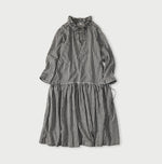 45R Gauze Gingham Frill Collar Dress