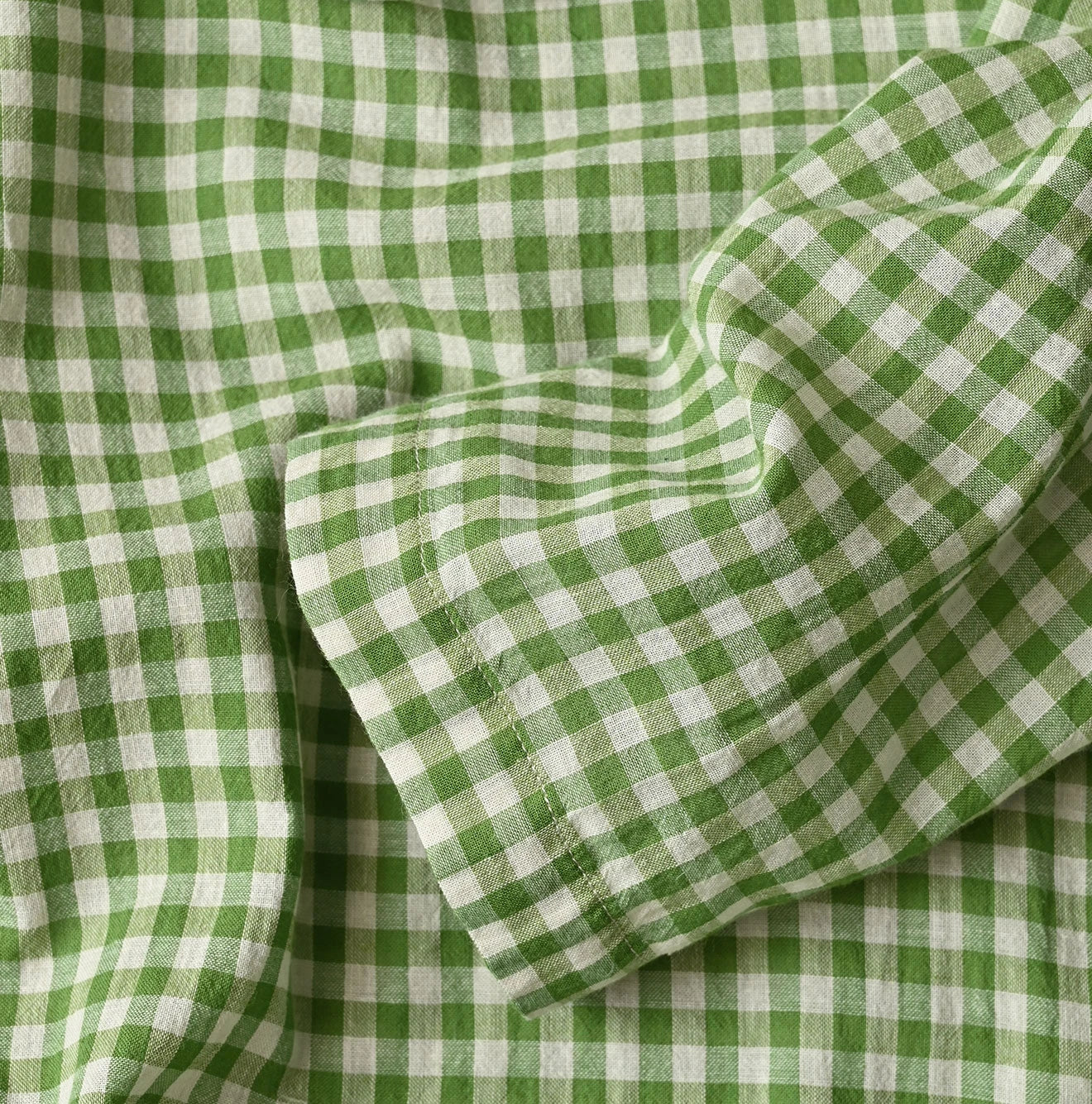 45R Gauze Gingham Frill Collar Dress