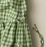 45R Gauze Gingham Frill Collar Dress