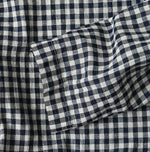45R Indigo Gauze Gingham Frill Collar Dress