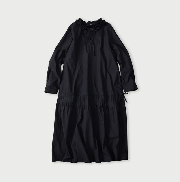 45R Indigo Batiste Frilled Collar Dress