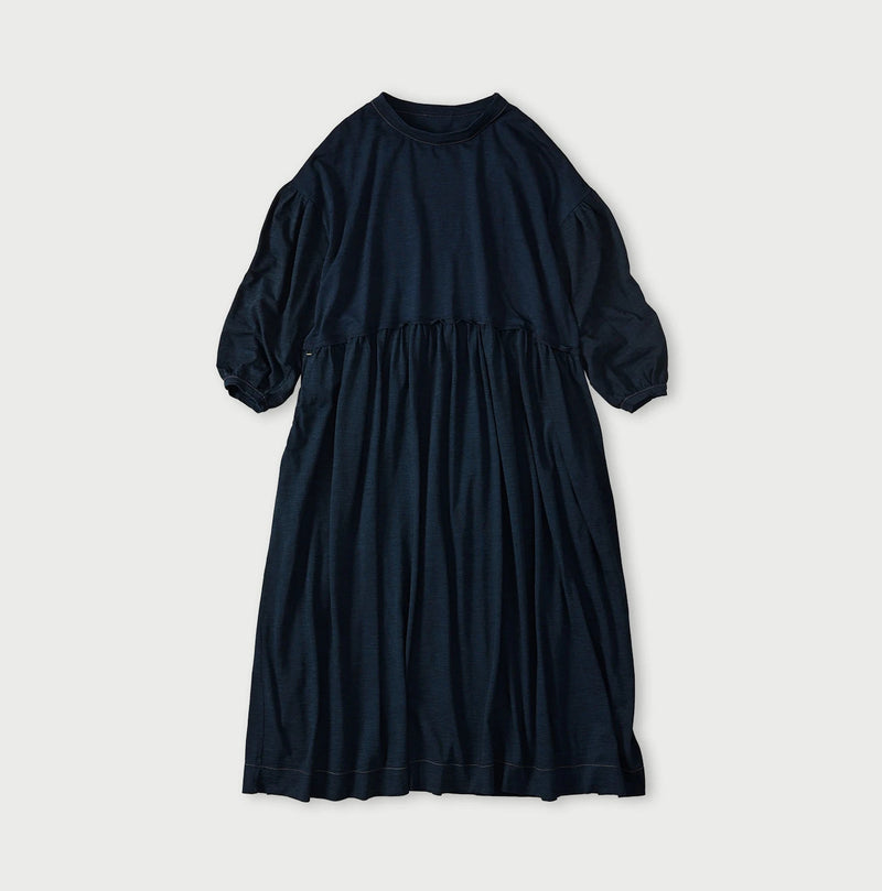 45R Indigo Tenjiku Puff Sleeve Dress - Image 1