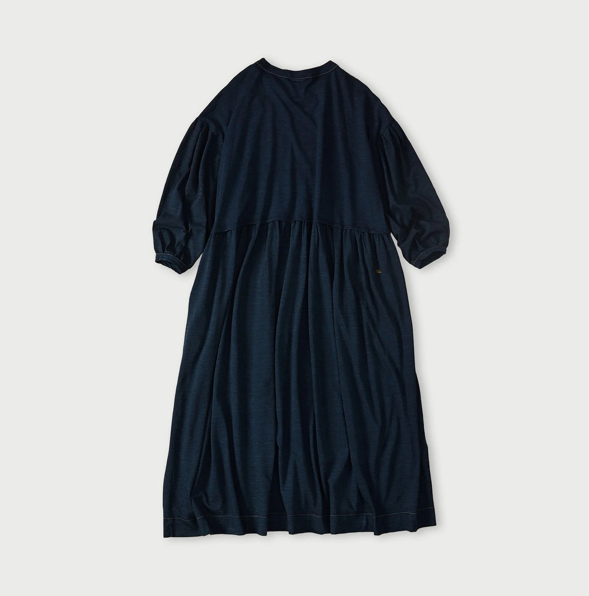 45R Indigo Tenjiku Puff Sleeve Dress