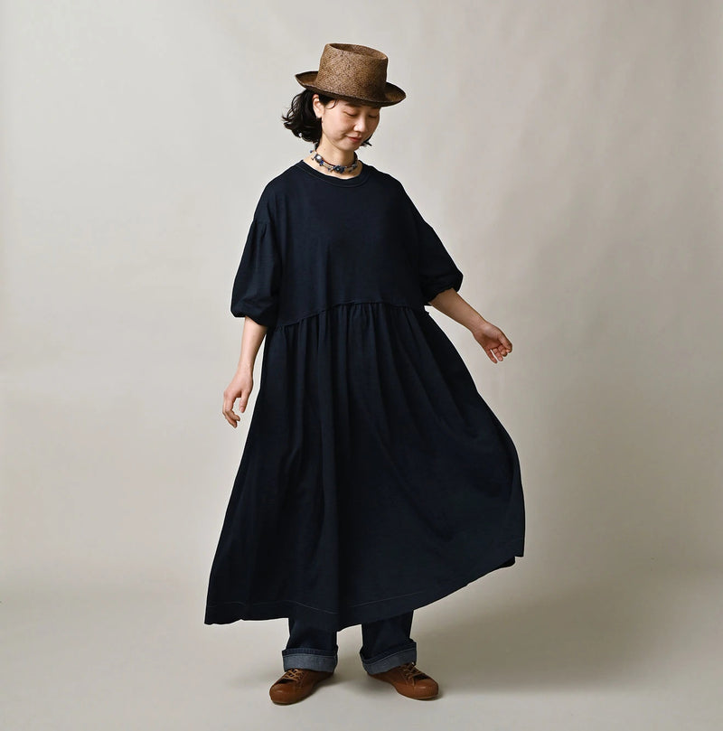 45R Indigo Tenjiku Puff Sleeve Dress - Image 2