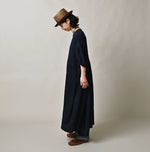 45R Indigo Tenjiku Puff Sleeve Dress