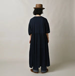 45R Indigo Tenjiku Puff Sleeve Dress