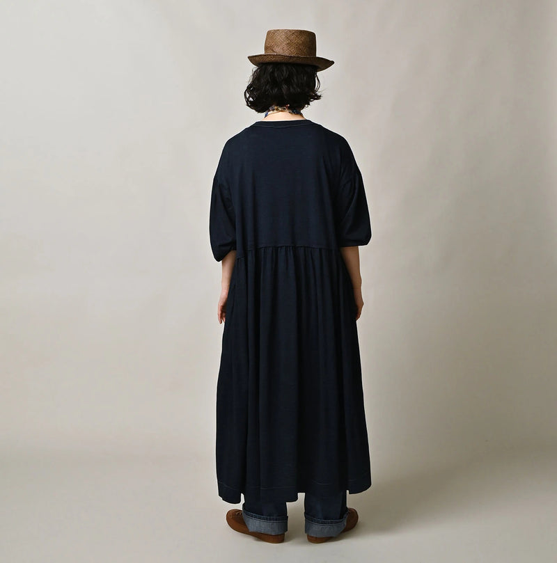 45R Indigo Tenjiku Puff Sleeve Dress - Image 4