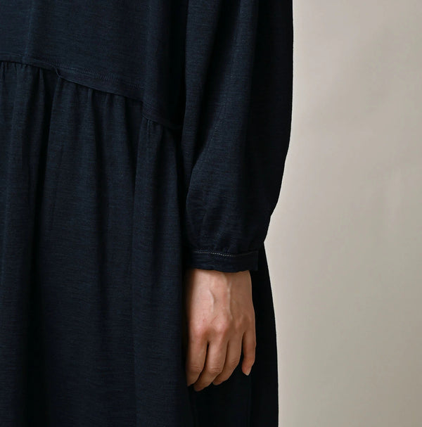 45R Indigo Tenjiku Puff Sleeve Dress