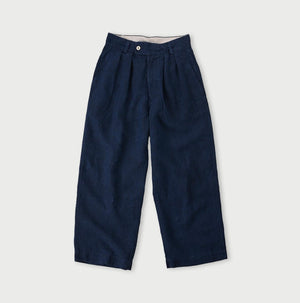 Indigo Linen Charlotte Baggy Pants (Size 4)