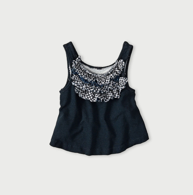 45R Indigo Mix Frill × Sweat Tank Top - Image 1