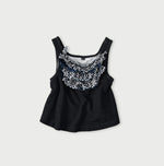 45R Indigo Mix Frill × Sweat Tank Top