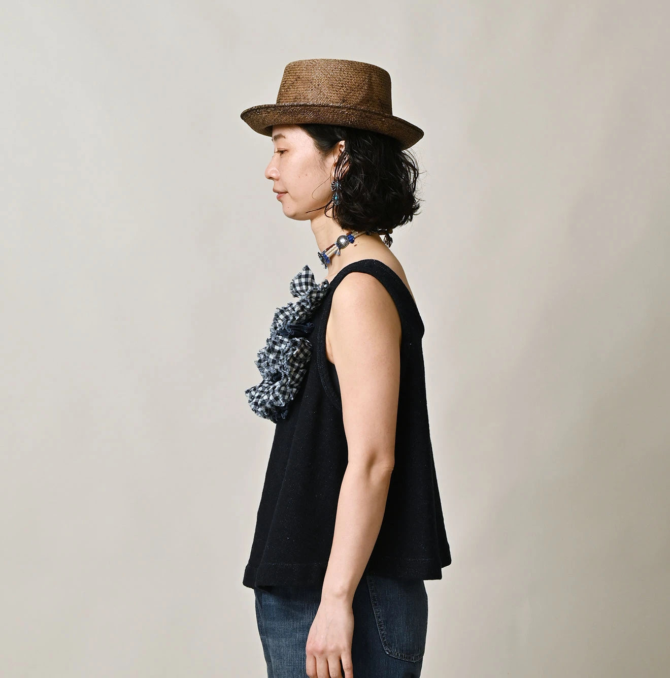 45R Indigo Mix Frill × Sweat Tank Top - Image 5