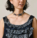 45R Indigo Mix Frill × Sweat Tank Top