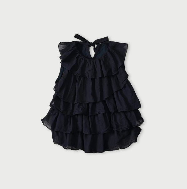 45R Indigo Tenjiku x Gauze Frilled Camisole