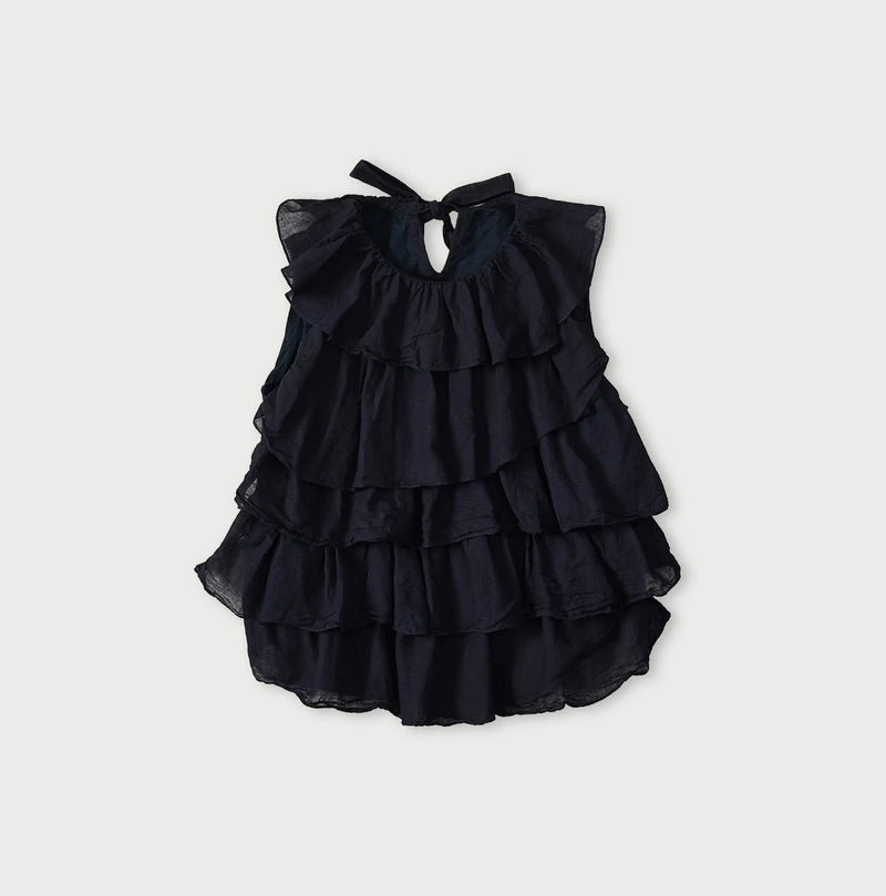 45R Indigo Tenjiku x Gauze Frilled Camisole - Image 1