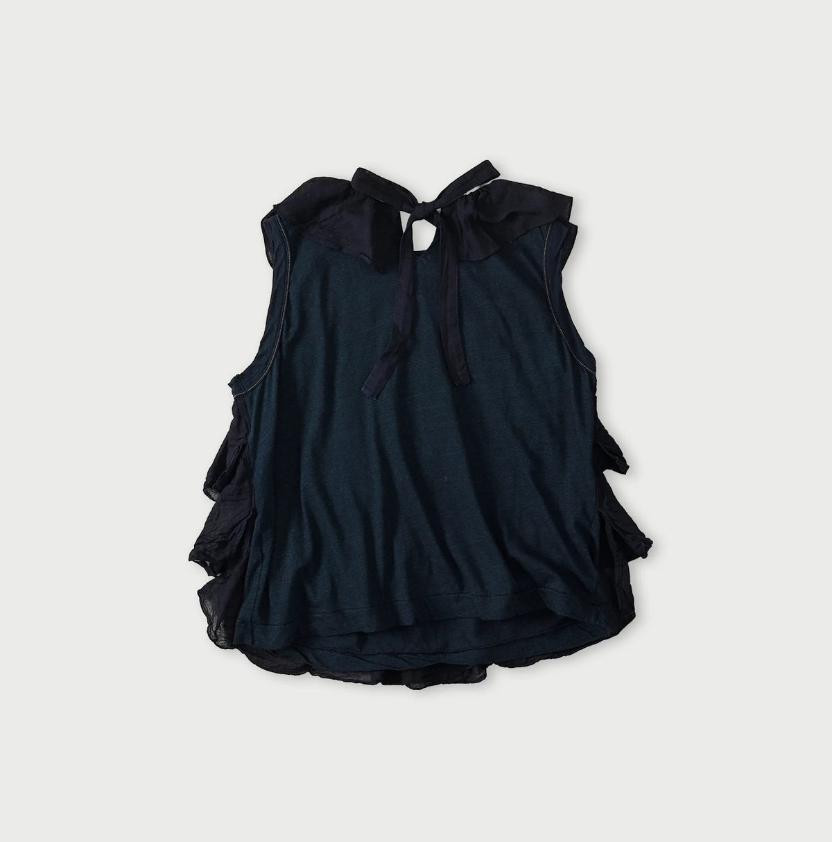 45R Indigo Tenjiku x Gauze Frilled Camisole