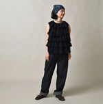 45R Indigo Tenjiku x Gauze Frilled Camisole