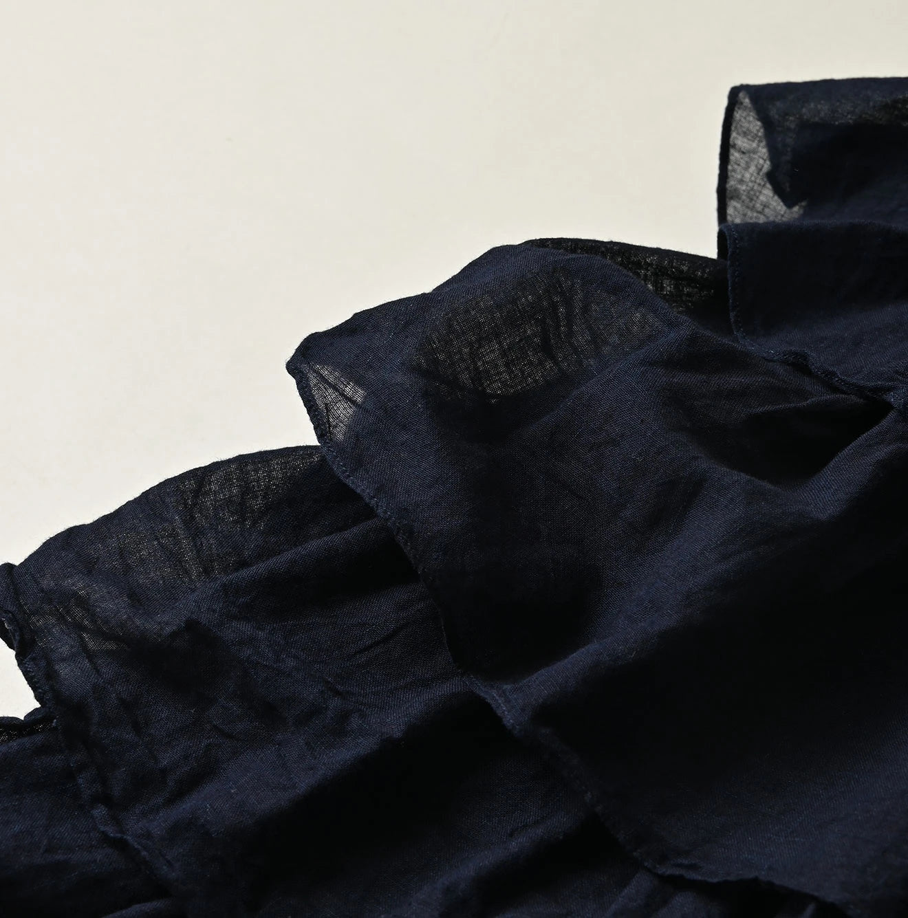 45R Indigo Tenjiku x Gauze Frilled Camisole - Image 11